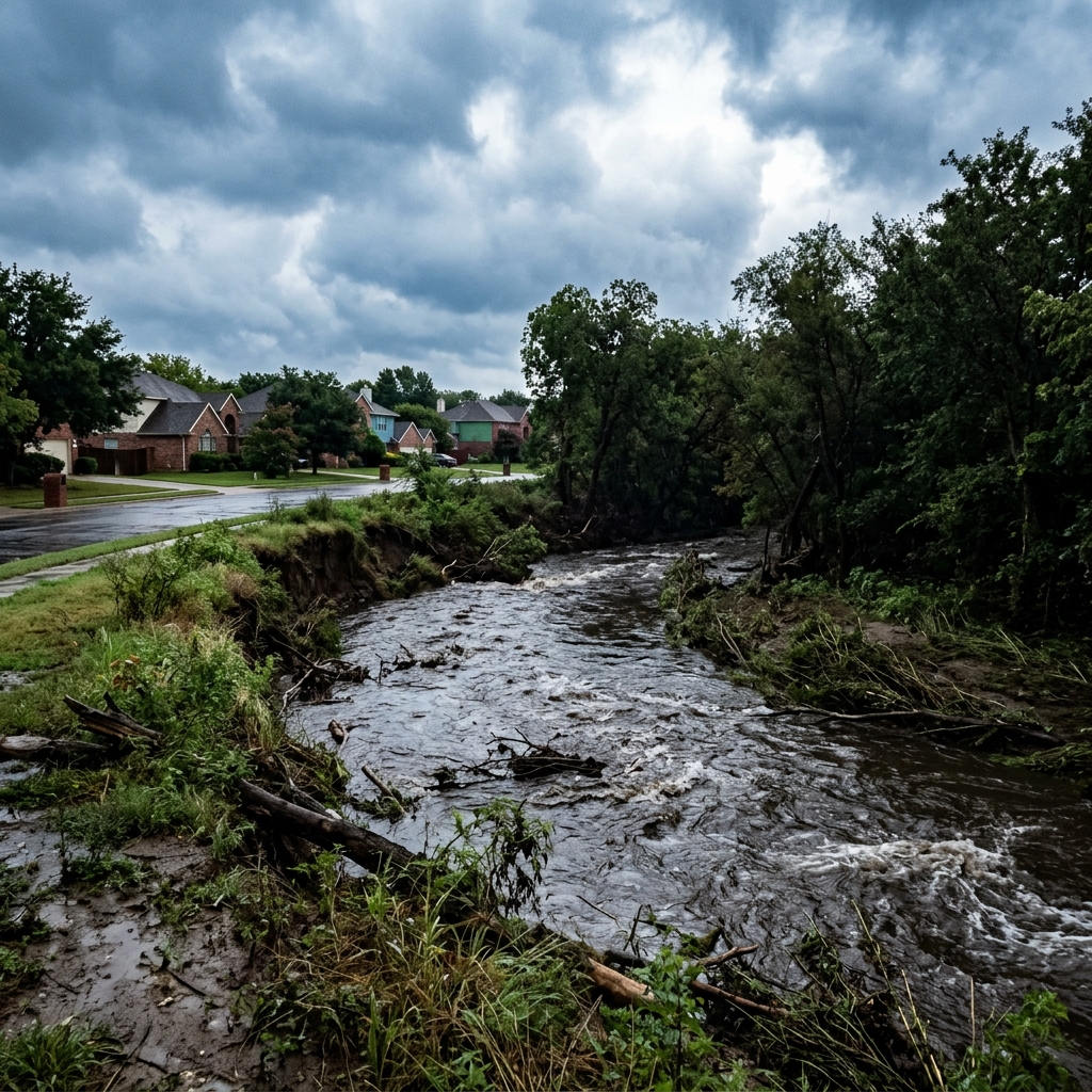Grapevine Creek running high after heavy rain near homes in Coppell